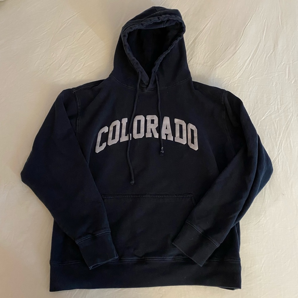 Rare Brandy Melville/John Galt Navy Blue Graphic Colorado Hoodie